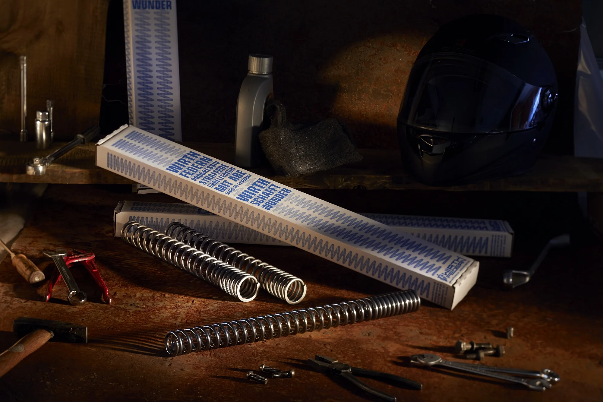 WIRTH GABELFEDER-SATZ 6066 NEU - POLIERT: KEINE REIBUNG, KEINE GERÄUSCHE mit ABE - MADE IN GERMANY