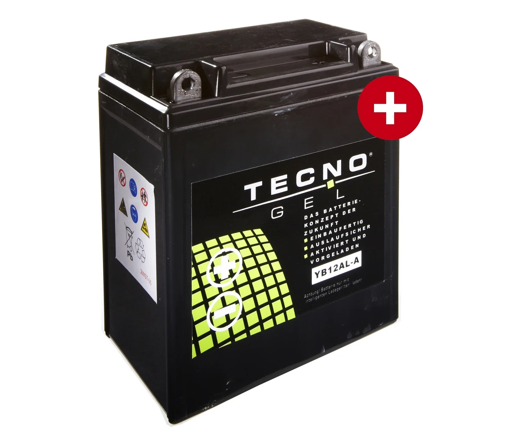 TECNO-GEL Battery YB12AL-A, -A2 12V 12Ah DIN 51213