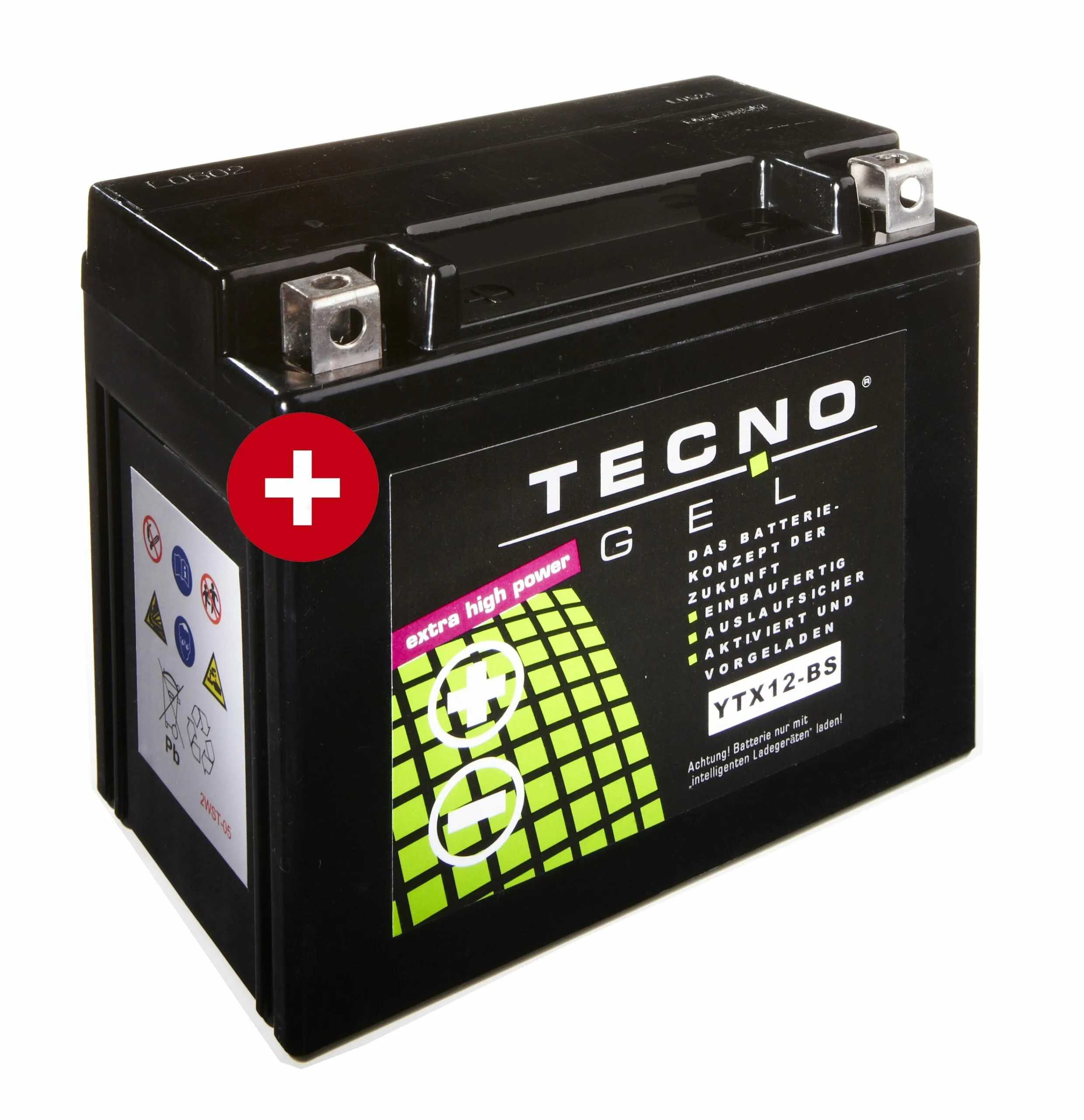 TECNO-GEL Battery for YTX12-BS 12V 12Ah DIN 51012