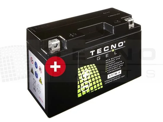 TECNO-GEL BATTERY YT7B-4 = YT7B-BS (DIN 50790) 12V 7Ah