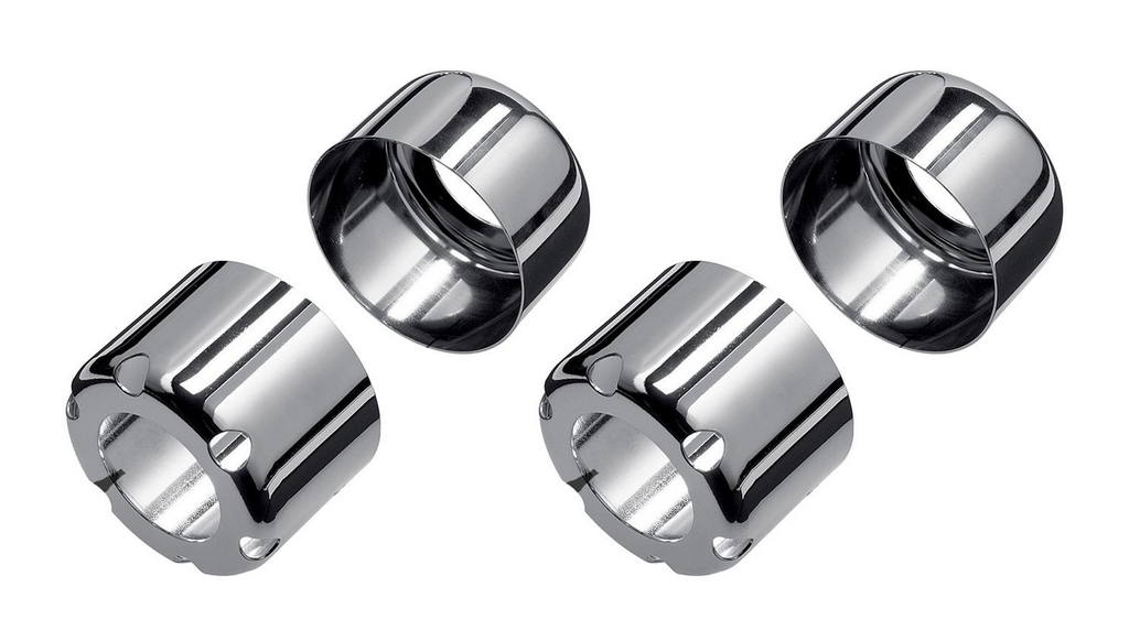 BITUBO 4-Piece Chrome Cap Set (2 pairs = 2 upper and 2 lower chrome caps) BI-GR9601 40 mm high - for BITUBO Stereo Shock Absorber Series WMB and WME