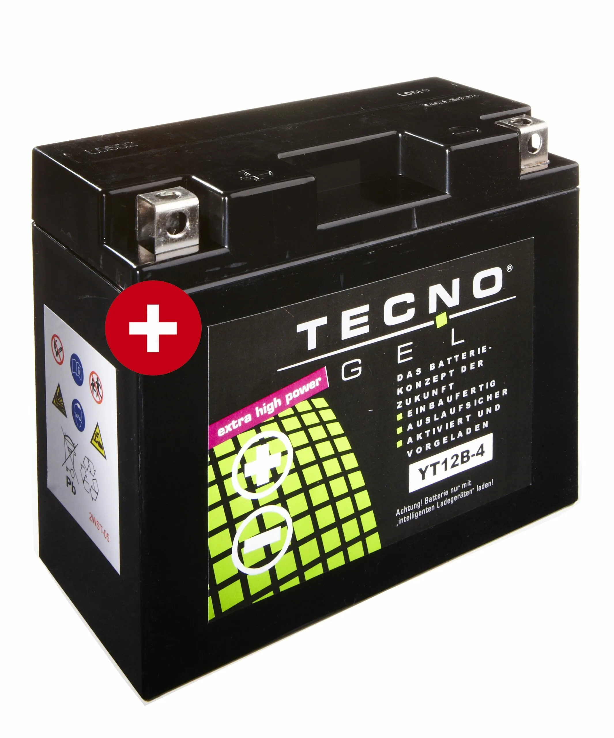 TECNO-GEL Battery for YT12B-4 = YT12B-BS (DIN 51290)