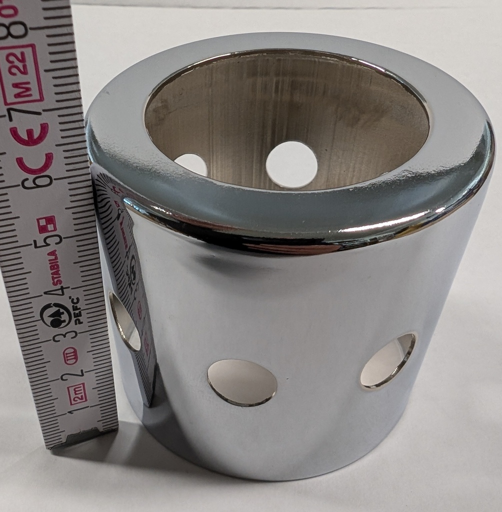 IKON Accessories: Chrome cap with round holes for 7610 series - 60 mm height - 1 pc.