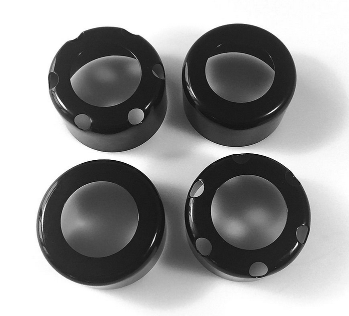 BITUBO 4er Kappenset schwarzchromatiert Satz BI-GR9605 für WMB- und WME 40 mm hoch