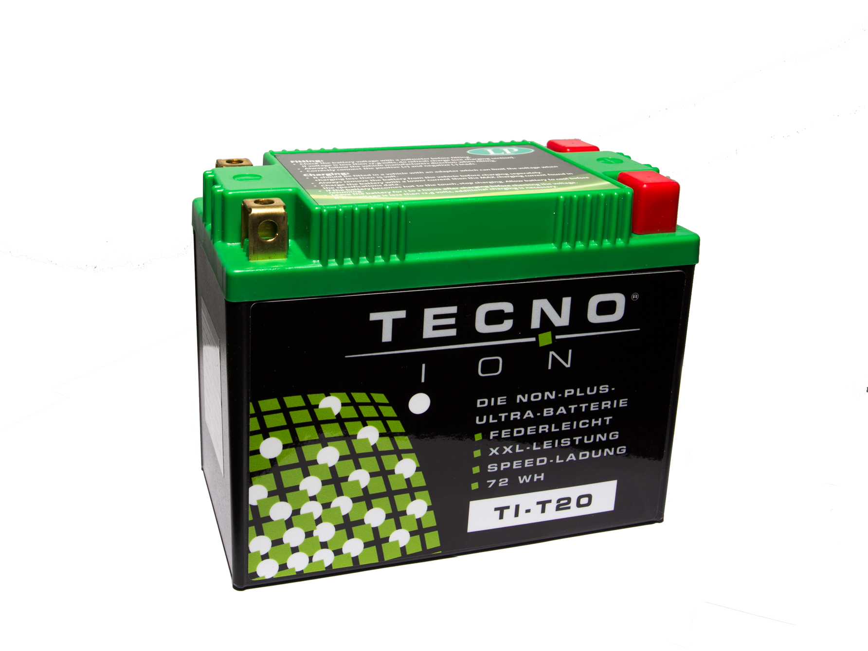 TECNO-ION Lithium-Ion Motorradbatterie TI T20 Quadpol – 12 V, 72 Wh, 330  CCA!